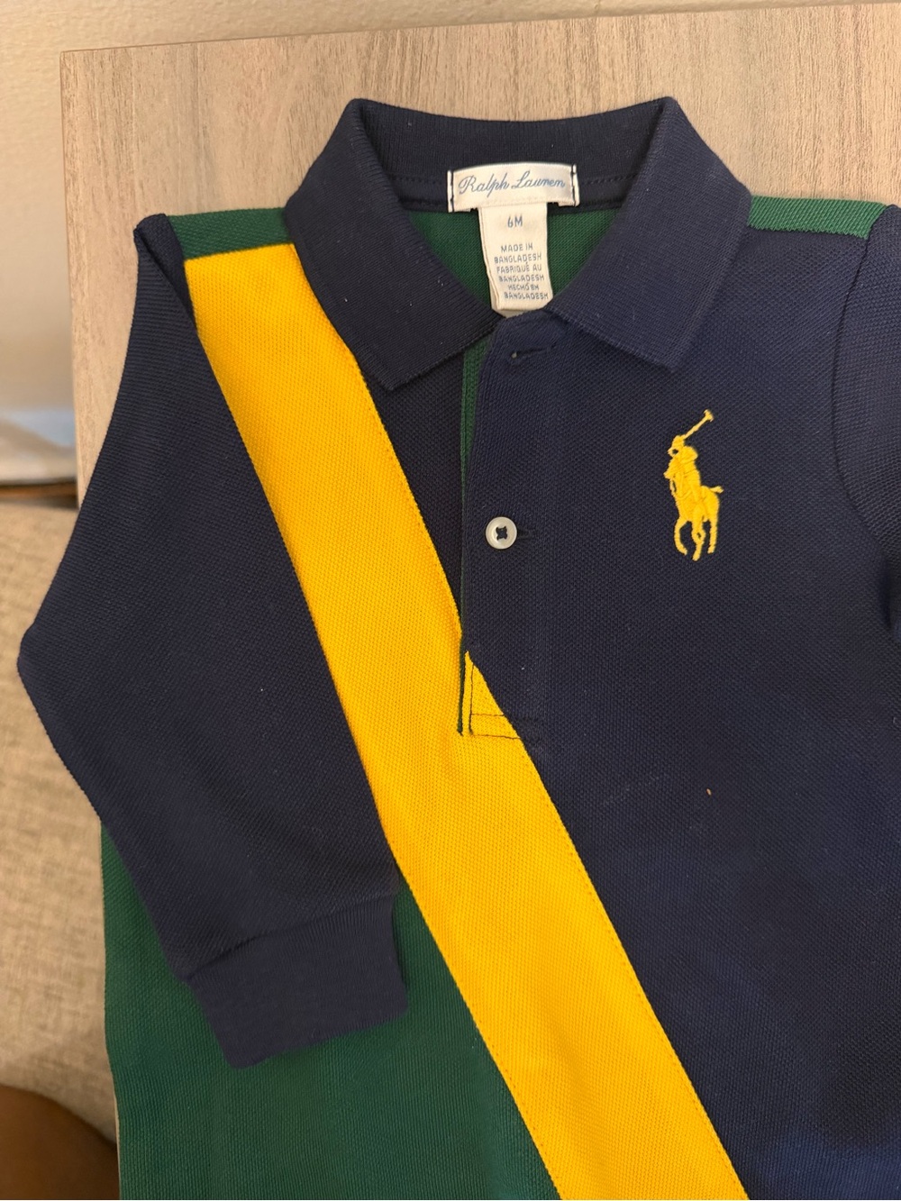 Ralph Lauren Navy, Green & Yellow Long-Sleeve Polo